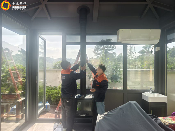 鎮江紫金7號陽光房丹麥Morso 2140壁爐安裝.jpg