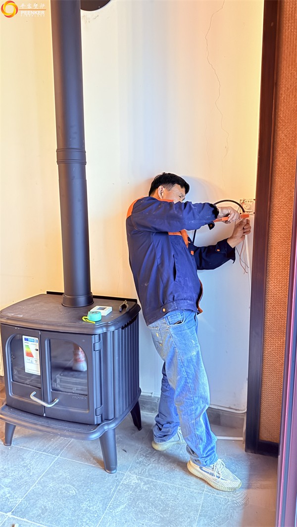 鎮(zhèn)江自建別墅茶室丹麥Morso 3640壁爐安裝.jpg